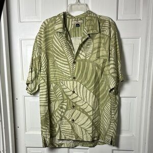 Tommy Bahama Tropical Leaf Shirt 100% silk size large